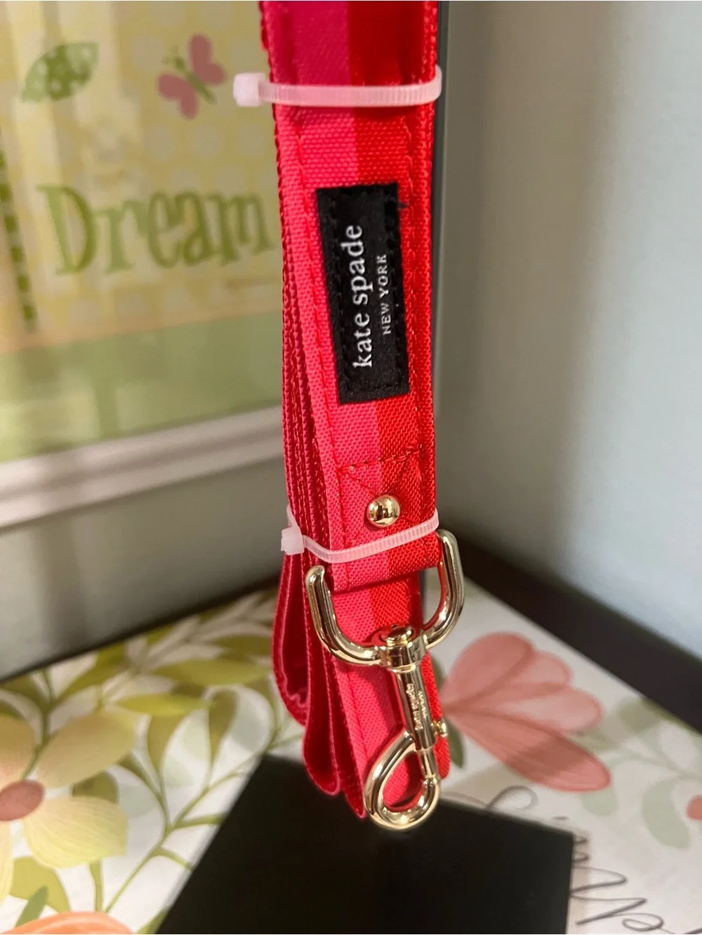 NWT Kate Spade Pink & Red 72” dog leash #YC